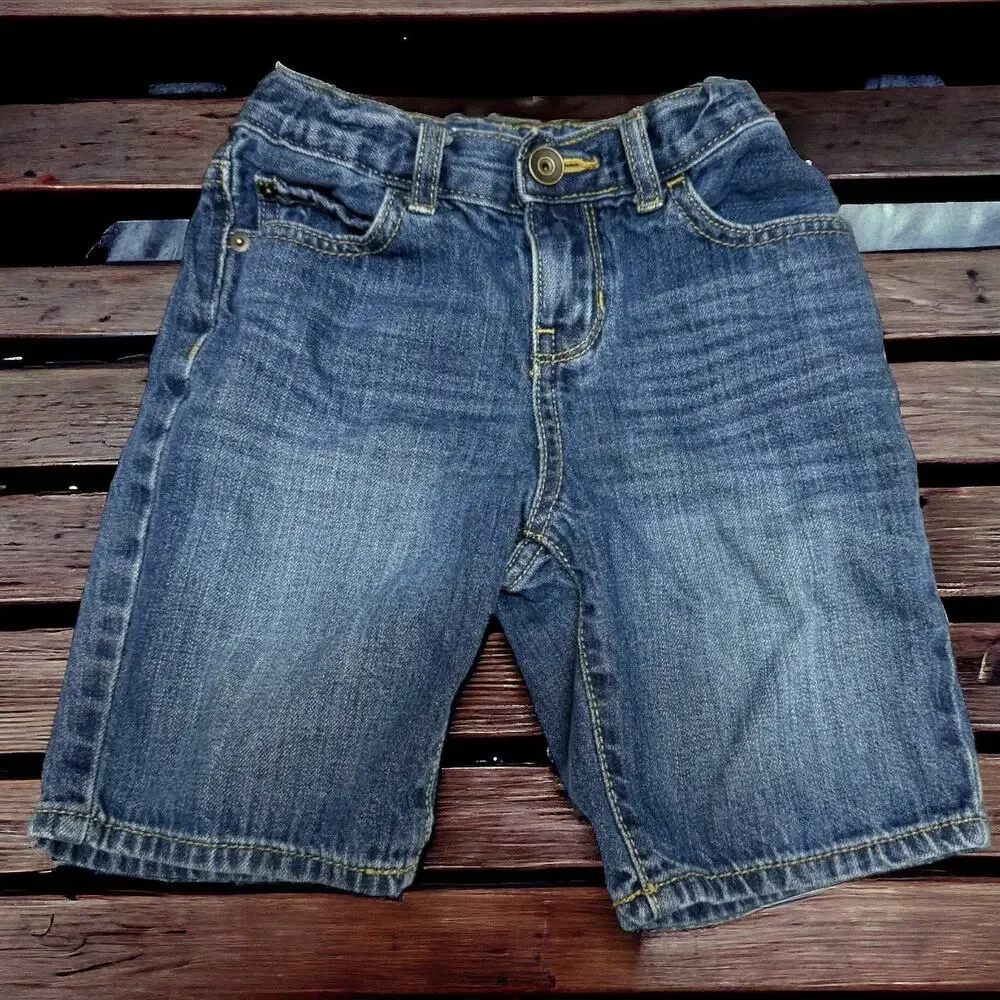 The Children's Place Boys Shorts Sz 5 Blue‎ Denim Jorts Jean Adjustable Waist